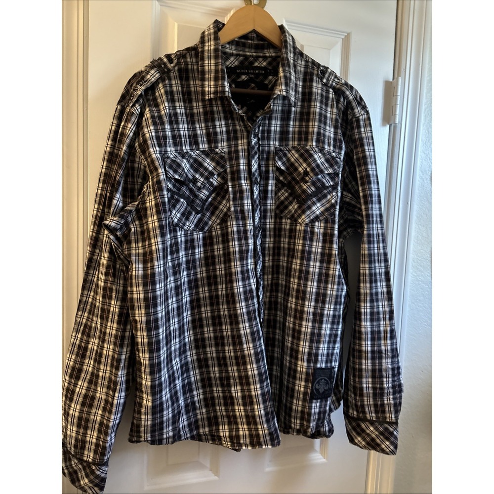 Affliction Black Label Premium Long Sleeve Seek And Destroy Button Down 2xl